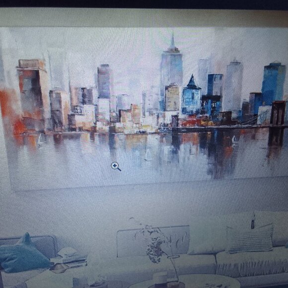 Abstract cityscape canvas oil painting wall art, brand new